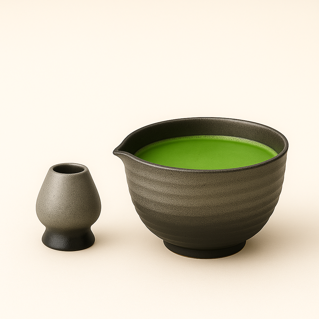 Set Matcha Zen – Bol & Support en Céramique Artisanale