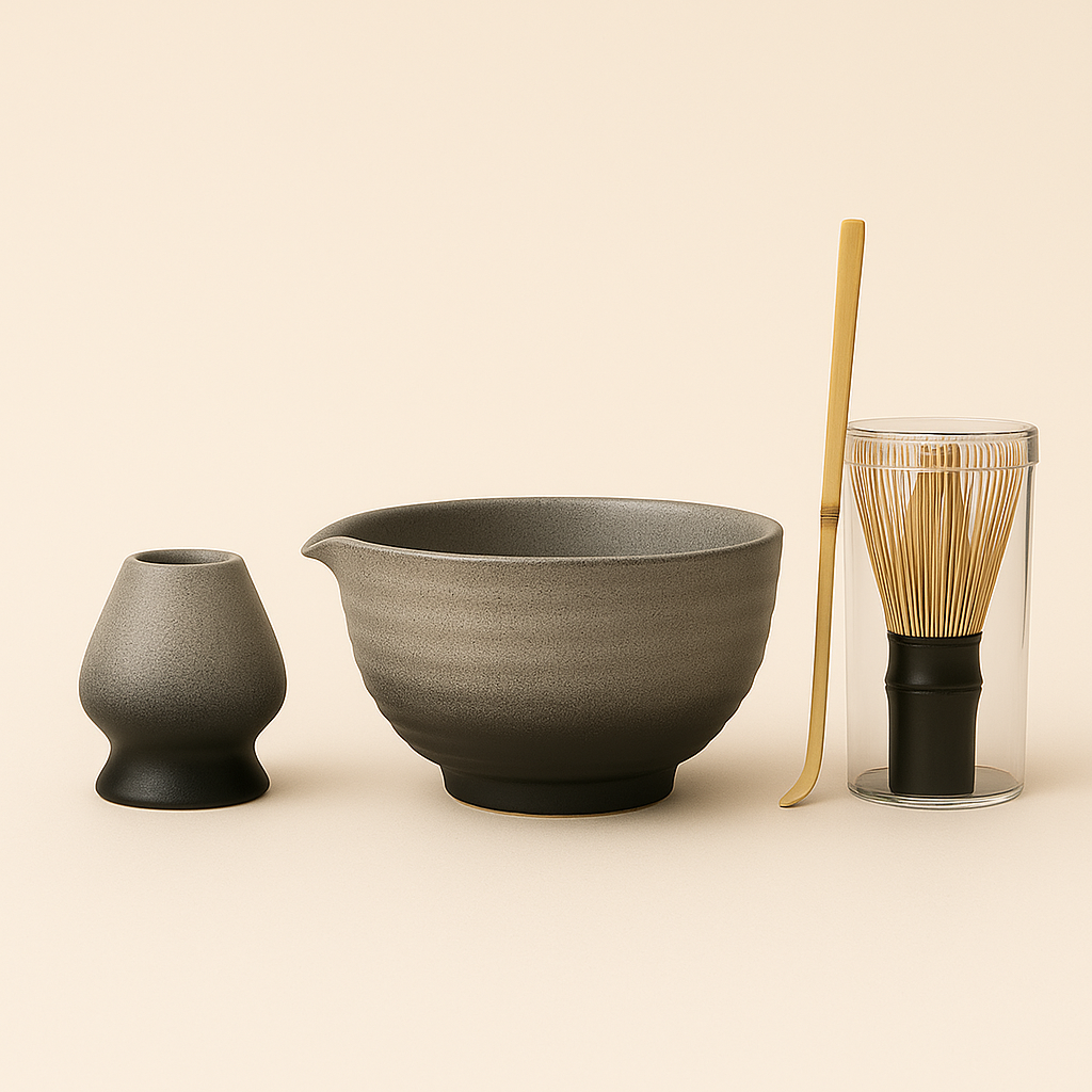 Ensemble Matcha Zen – Bol et Support en Céramique & Accessoires