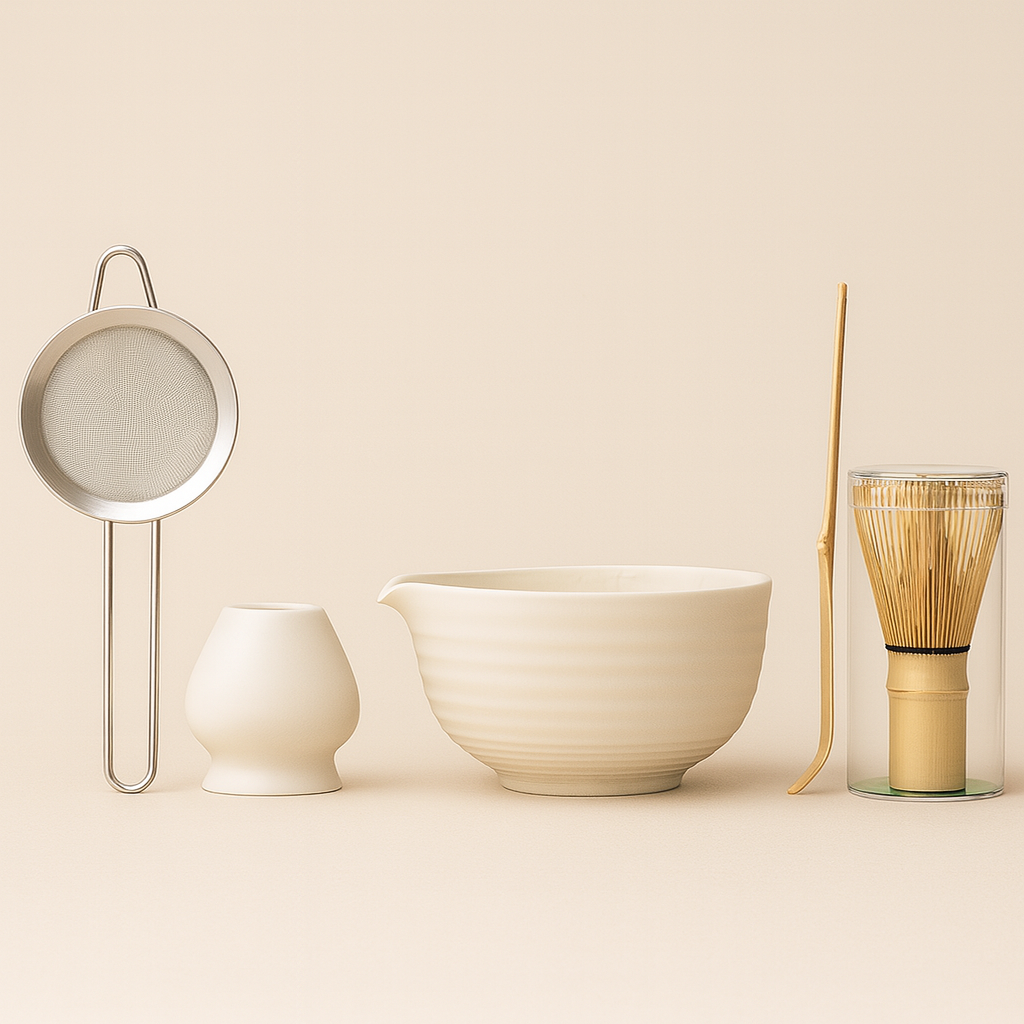 Set complet Matcha Zen – Bol et Support en Céramique & Accessoires