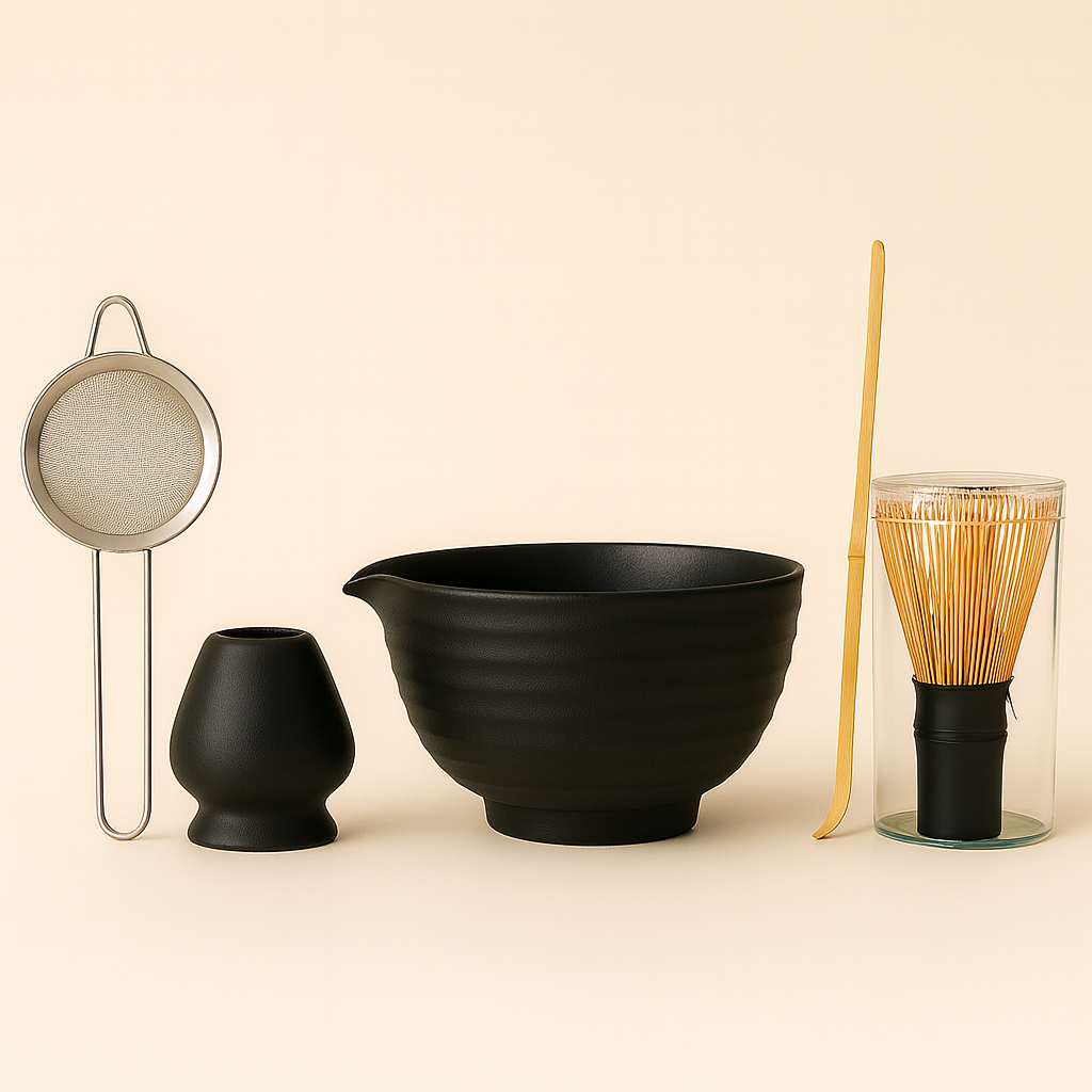 Set complet Matcha Zen – Bol et Support en Céramique & Accessoires