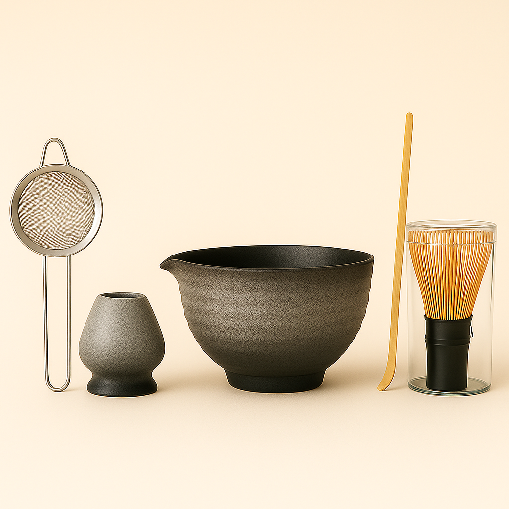 Set complet Matcha Zen – Bol et Support en Céramique & Accessoires